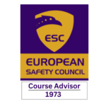 ESC European Safety Council logo: purple shield with gold crest and the text 'Course Advisor 1973'.